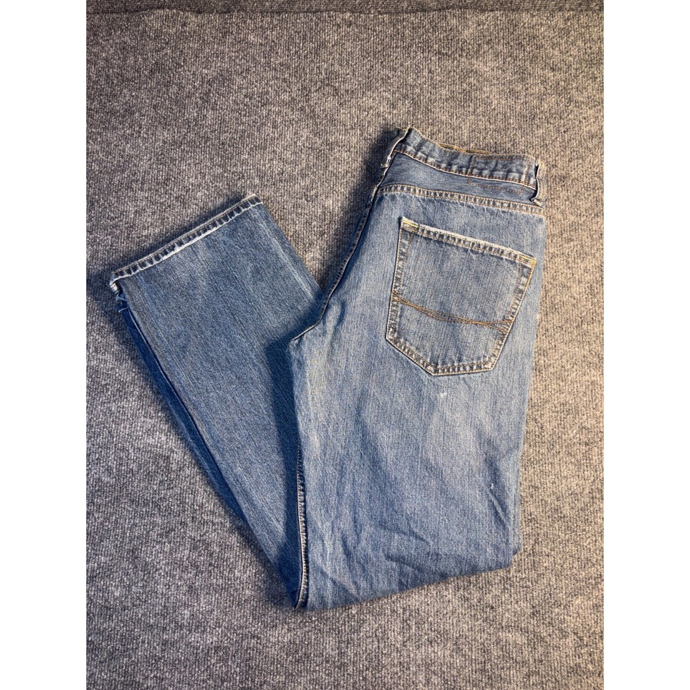 B‎ By Bullhead Jeans Men's 32x32 Blue Denim Whiskered Streetwear Straight Leg